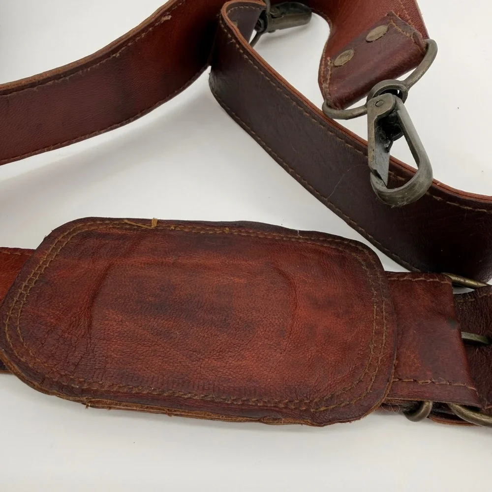 Vintage Brown Leather Messenger Bag Satchel Laptop Briefcase Rustic Distressed